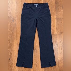 Lysse Navy Ponte Slim Pants Split Hem Stretch Size M